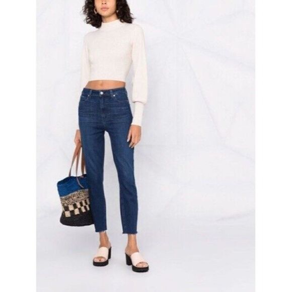 NWT PAIGE Sz 32 CINDY HIGH RISE STRAIGHT IN SUNCREST BLUE - Picture 3 of 6